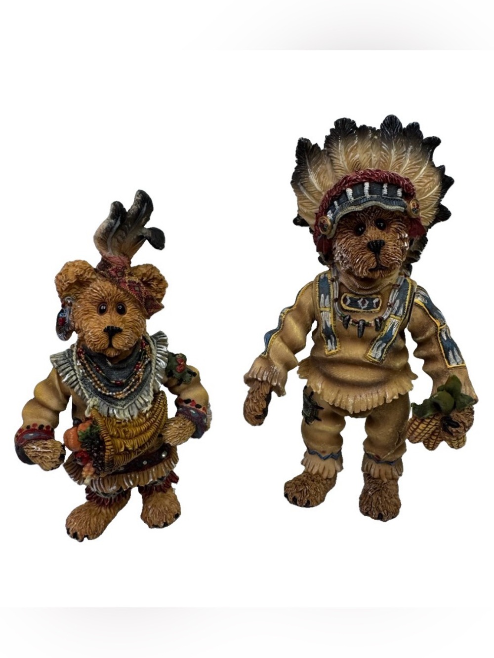 Boyd’s Bears Shoe Box Bears Chief Sittingbear Princess Standingbear Set 5E Resin